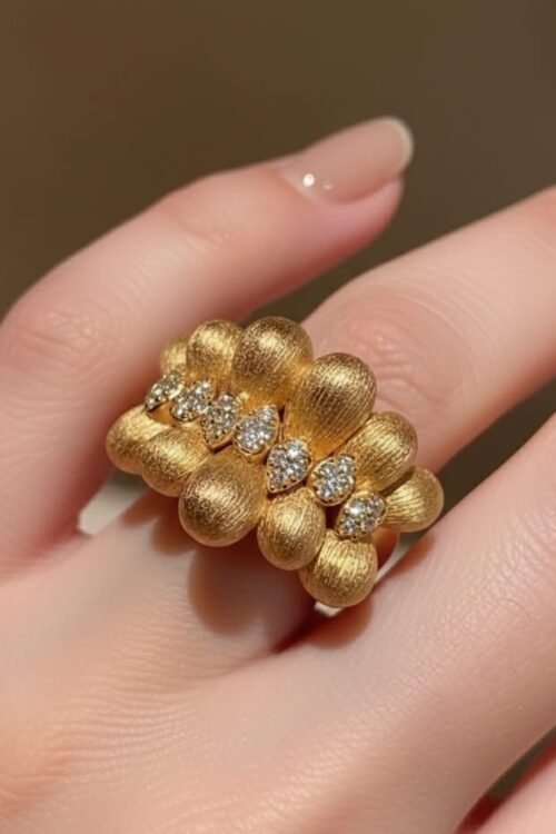 خاتم جولد فصوص سيلفر