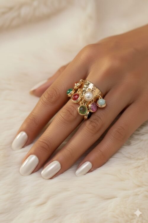 خاتم دلاديل احجار ملونه