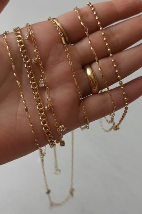 خلخال صفوف منفصله 6 قطع جولد